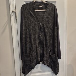 LOGO by Lori Goldstein Dark Gray Women's Cardigan, PTP 24